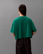 Calvin Klein Jeans - SS Cropped Boxy Heritage Crest Logo Tee - Verde