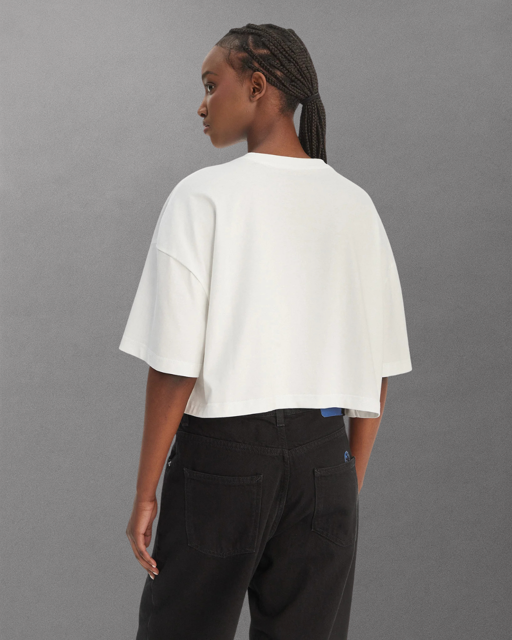 Calvin Klein Jeans - SS Boxy Crop Monologo Tee - Bianco