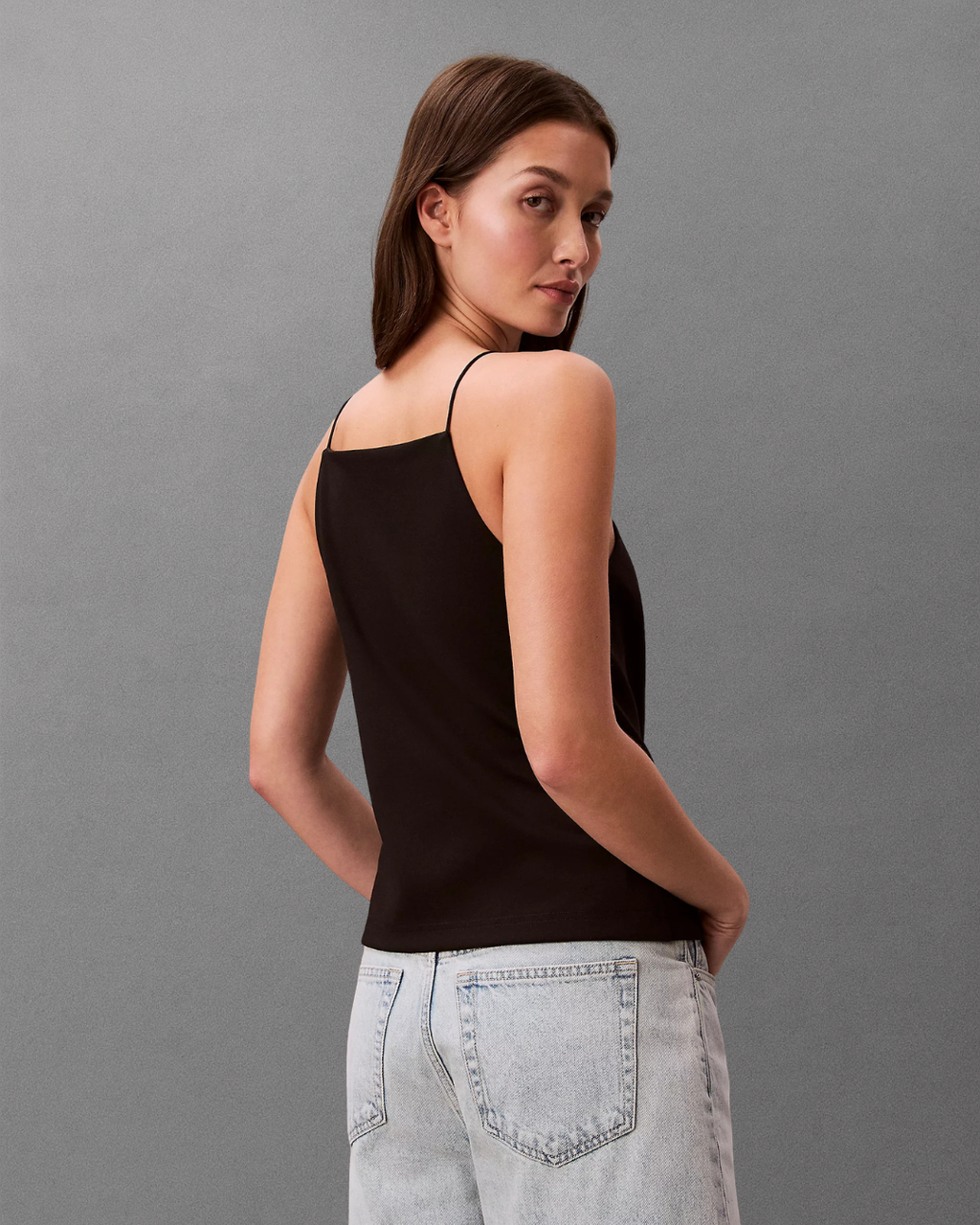 Calvin Klein Jeans - SL Ponte Monogram Cami - Nero