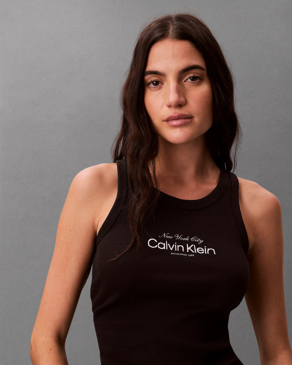 Calvin Klein Jeans - Contour 2X2 Rib Graphic Tank - Nero