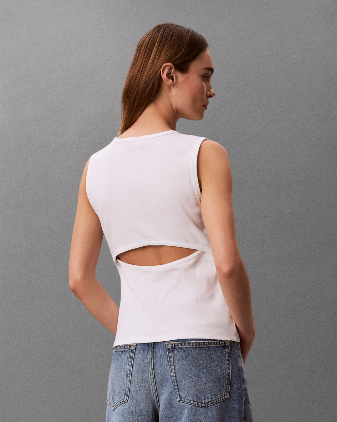 Calvin Klein Jeans - SL Woven Label 2X2 Baby Rib Cuto - Bianco