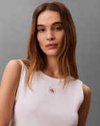 Calvin Klein Jeans - SL Woven Label 2X2 Baby Rib Cuto - Bianco