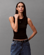 Calvin Klein Jeans - SL Woven Label 2X2 Baby Rib Cuto - Nero