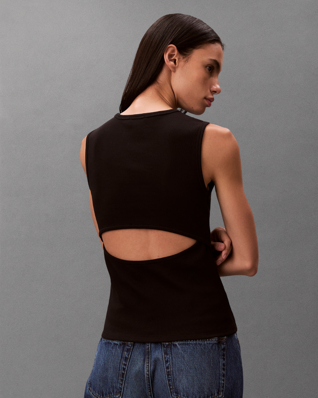 Calvin Klein Jeans - SL Woven Label 2X2 Baby Rib Cuto - Nero