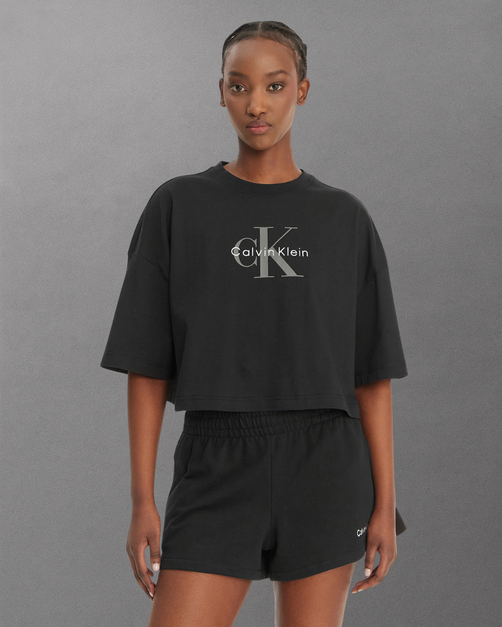 Calvin Klein Jeans - SS Boxy Crop Monologo Tee - Nero