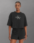 Calvin Klein Jeans - SS Boxy Crop Monologo Tee - Nero