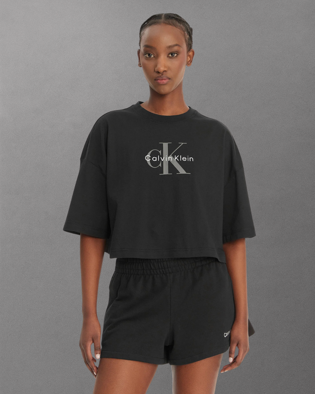 Calvin Klein Jeans - SS Boxy Crop Monologo Tee - Nero