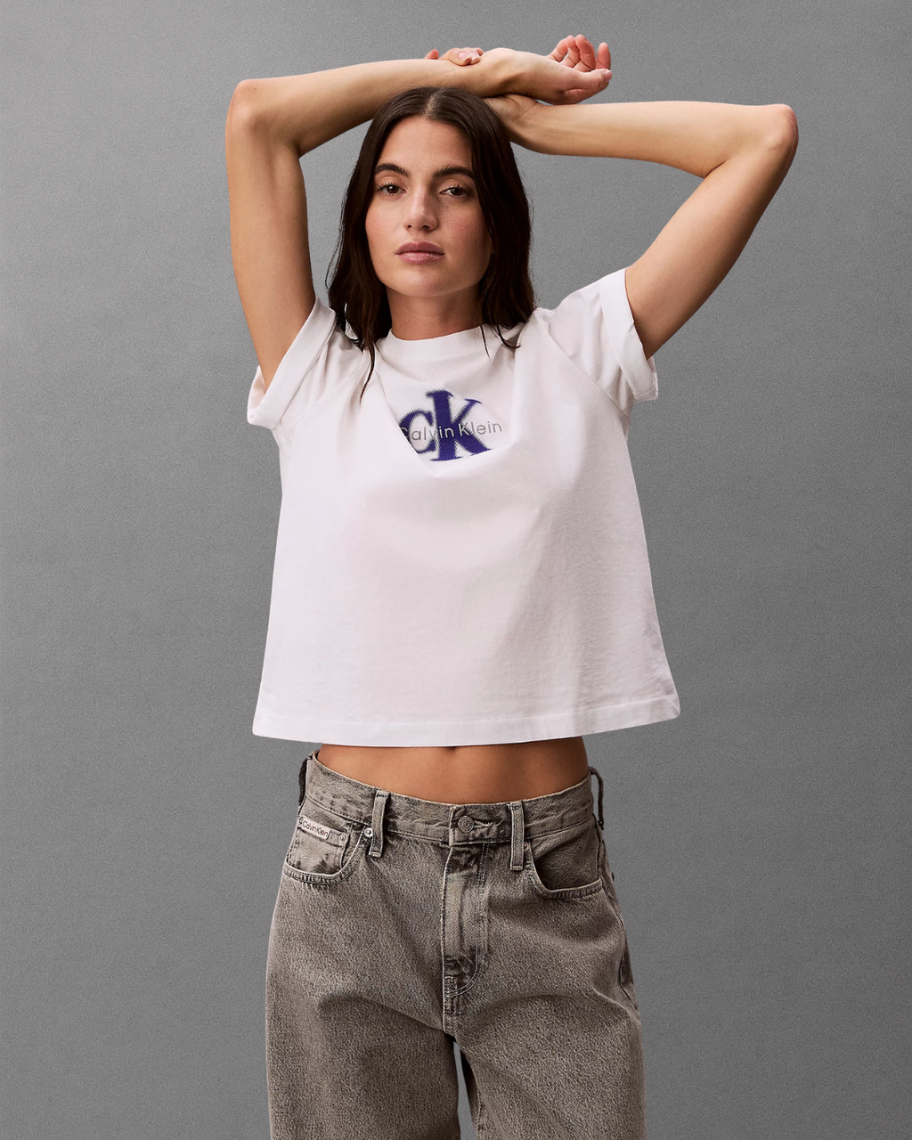 Calvin Klein Jeans - SS Boxy Seasonal Monologo Graphic Tee - Bianco