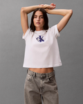 Calvin Klein Jeans - SS Boxy Seasonal Monologo Graphic Tee - Bianco