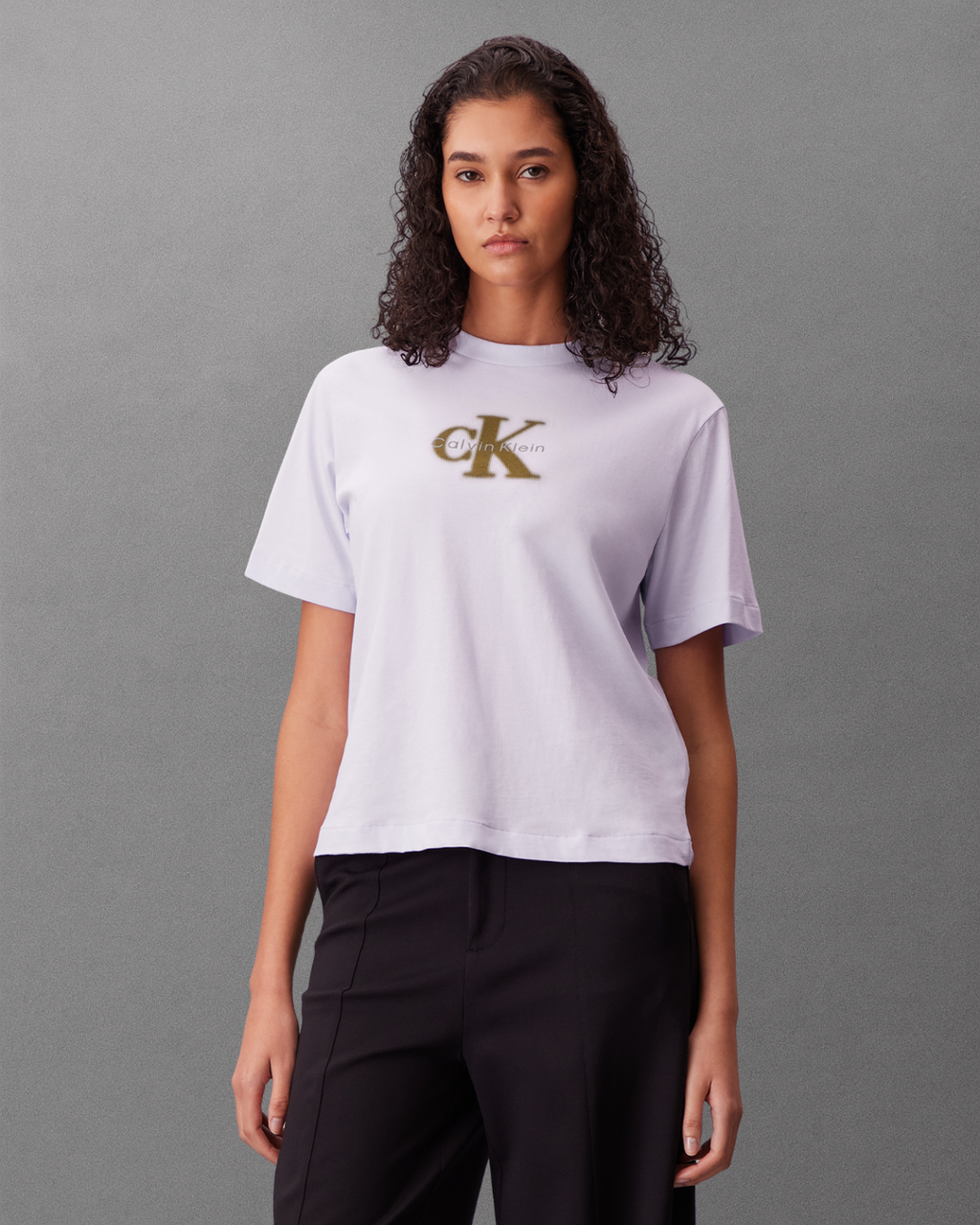 Calvin Klein Jeans - SS Boxy Seasonal Monologo Graphic Tee - Lilla