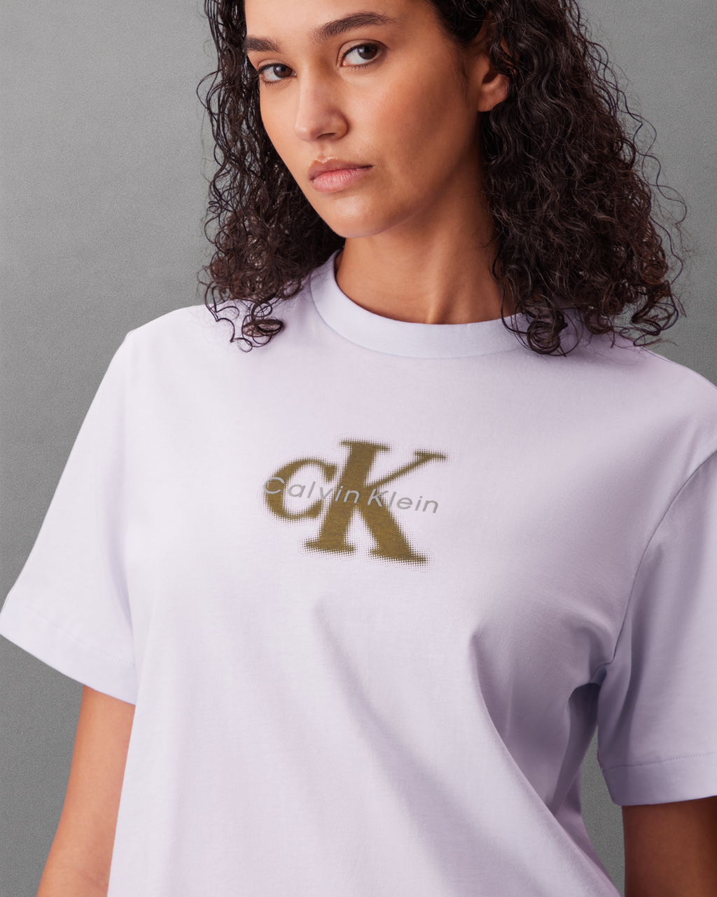 Calvin Klein Jeans - SS Boxy Seasonal Monologo Graphic Tee - Lilla