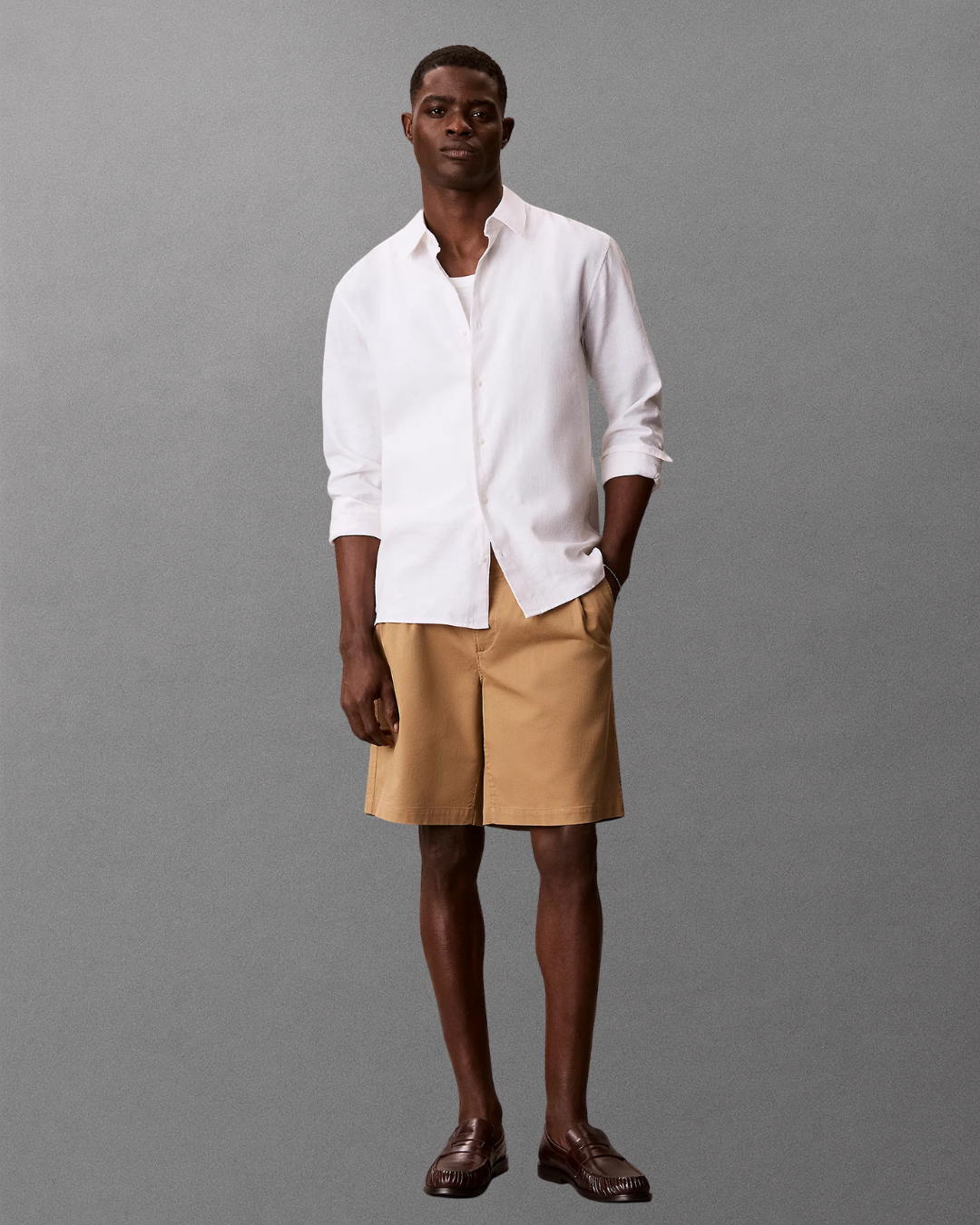 Calvin Klein Jeans - 9 In Washed Comfort Cotton Chino - Camel