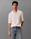 Calvin Klein Jeans - SS Cotton Waffle Polo Collarsweater - Tofu