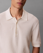 Calvin Klein Jeans - SS Cotton Waffle Polo Collarsweater - Tofu