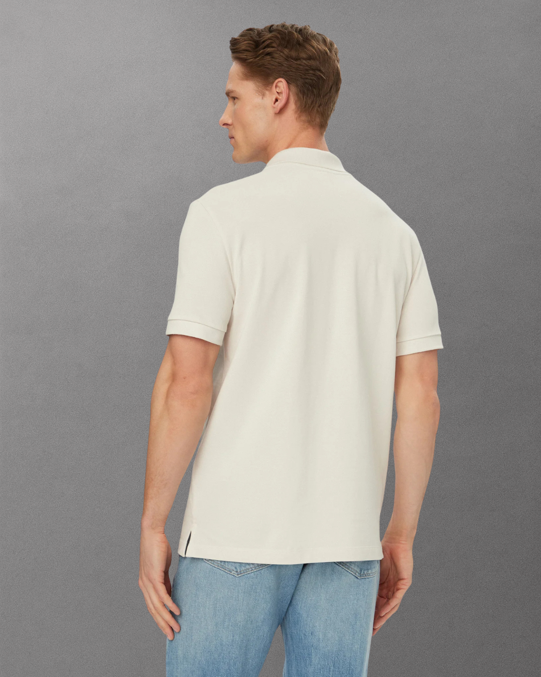 Calvin Klein Jeans - SS Open Collar Casual Pique Polo - Beige