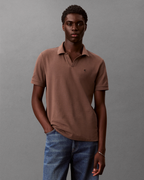 Calvin Klein Jeans - SS Open Collar Casual Pique Polo - Moro
