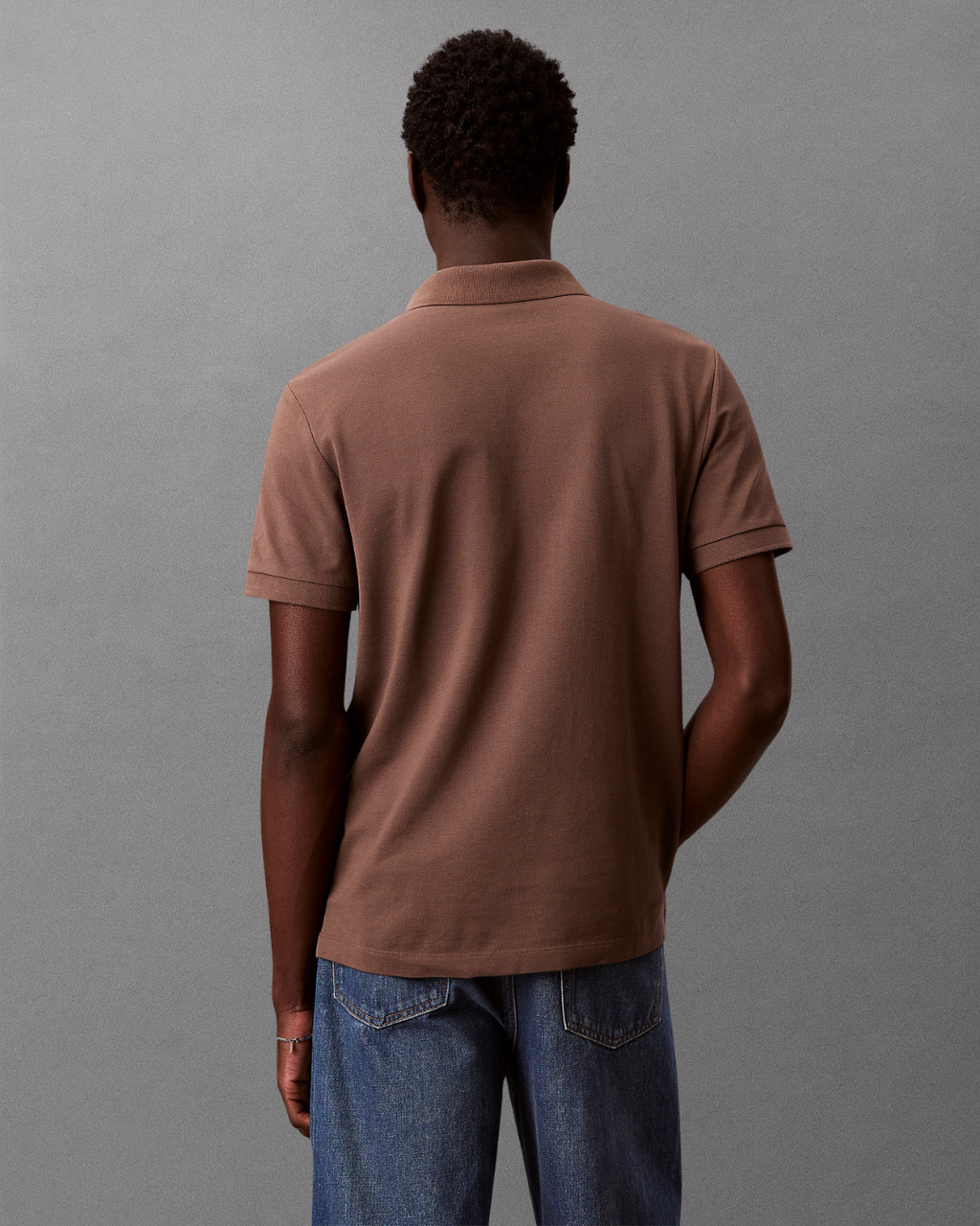 Calvin Klein Jeans - SS Open Collar Casual Pique Polo - Moro