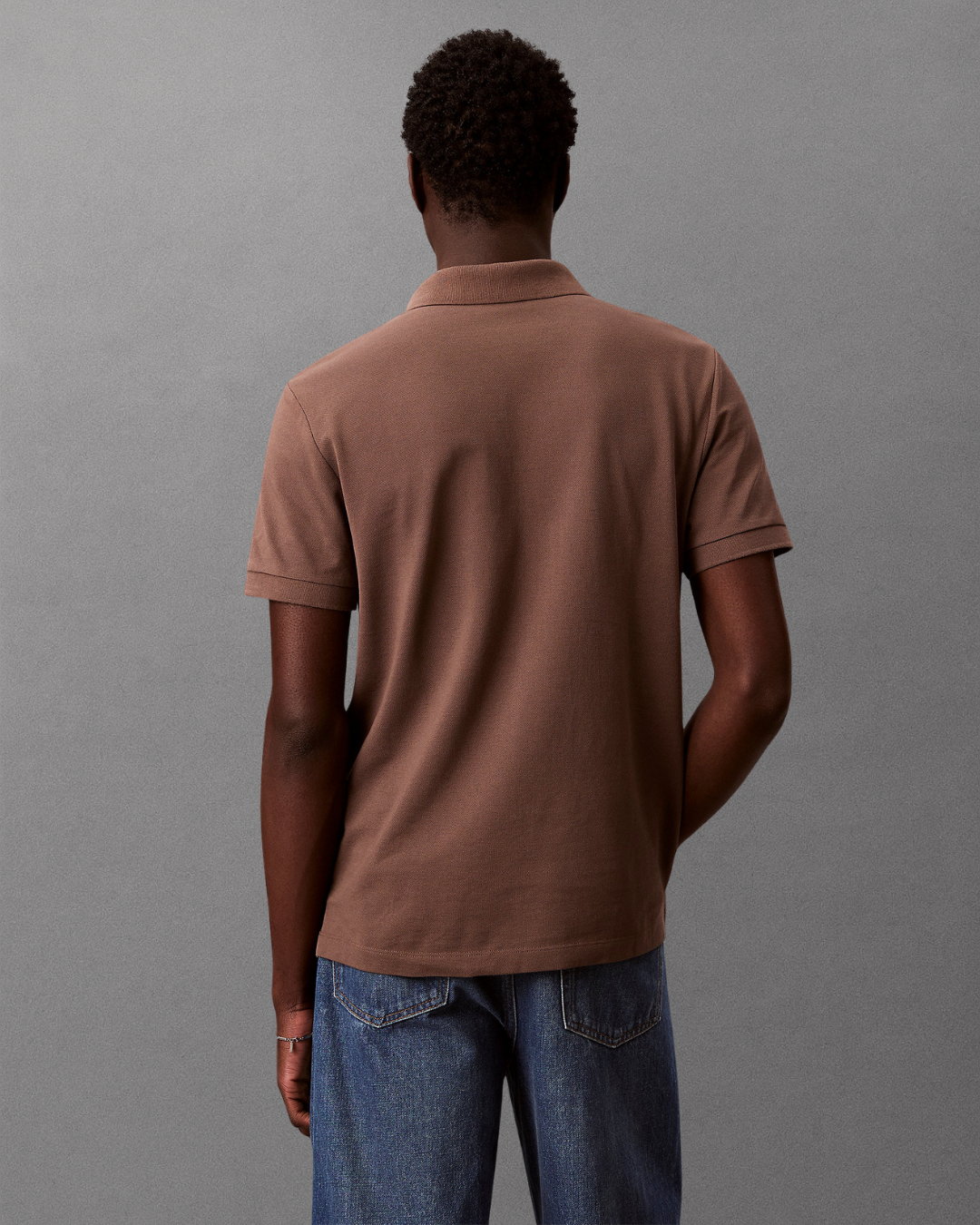 Calvin Klein Jeans - SS Open Collar Casual Pique Polo - Moro