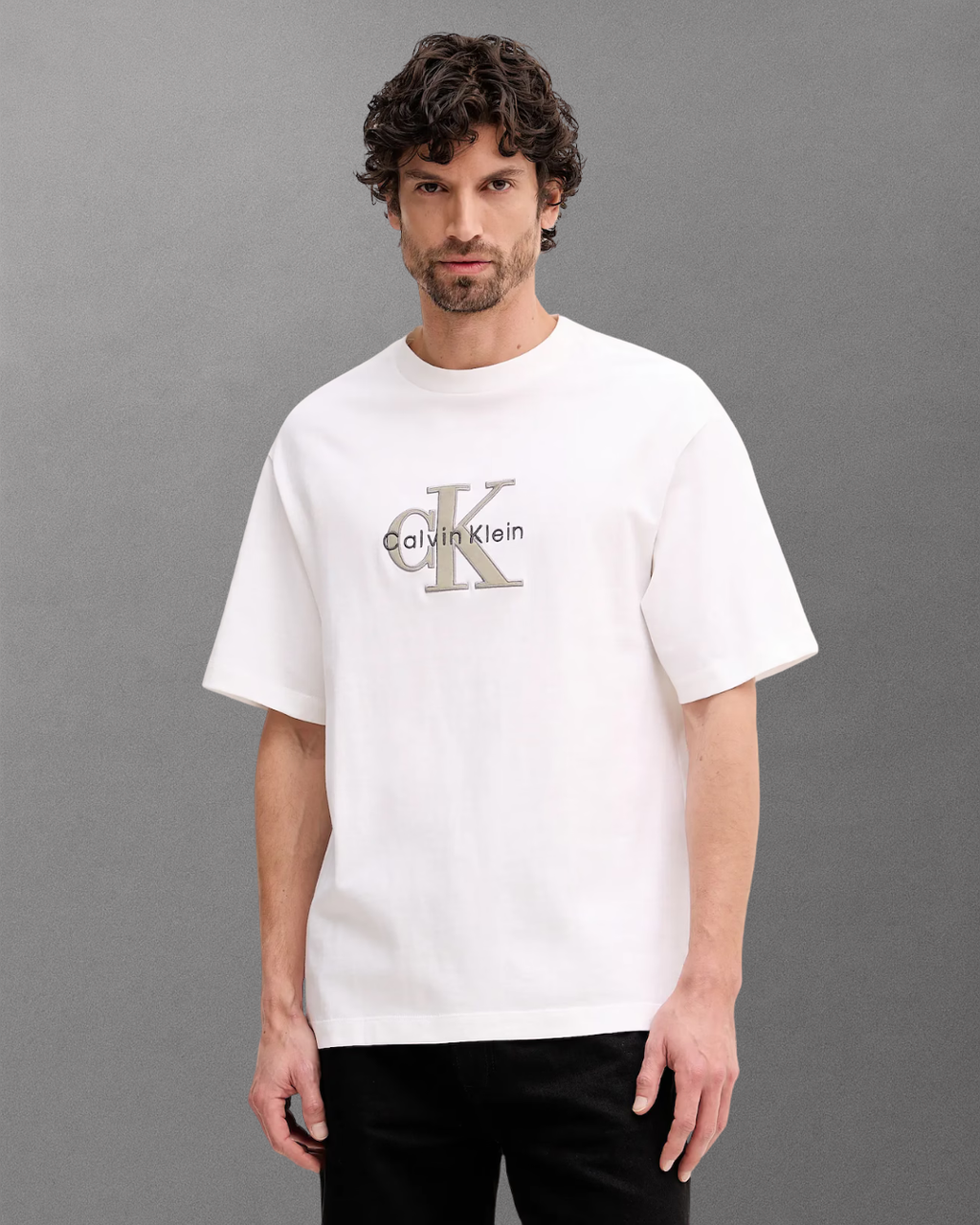 Cavin Klein Jeans - Tricolor Monologo Graphic Tee - Bianco