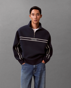 Cavin Klein Jeans - Cotton Spacer Stripe Rib Fleece - Blu