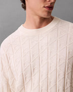 LS Easy Aop Cotton Crewneck Sweater - Tofu