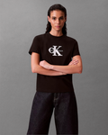 Cavin Klein Jeans - Classic Monologo Metallic Cneck - Nero