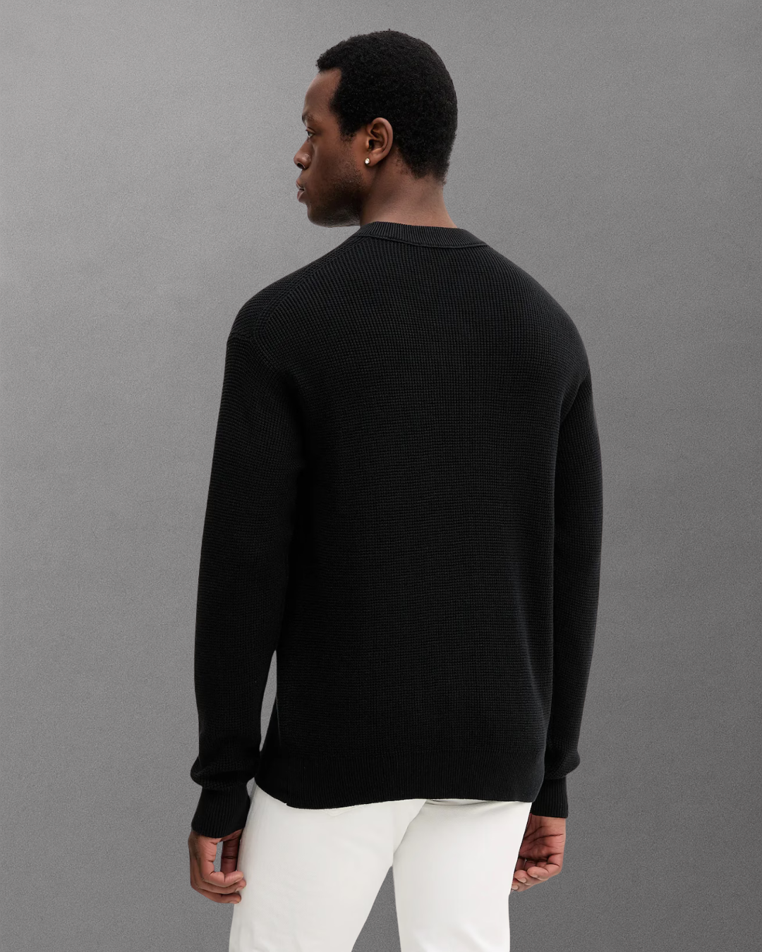 Calvin Klein Jeans - Cotton Waffle Crewneck Sweater - Nero