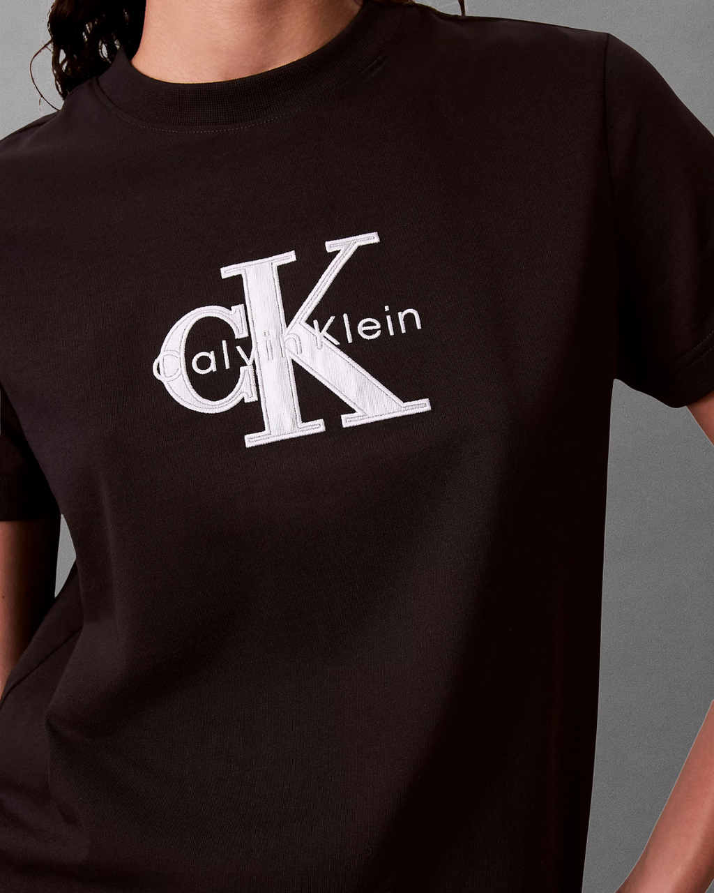 Cavin Klein Jeans - Classic Monologo Metallic Cneck - Nero