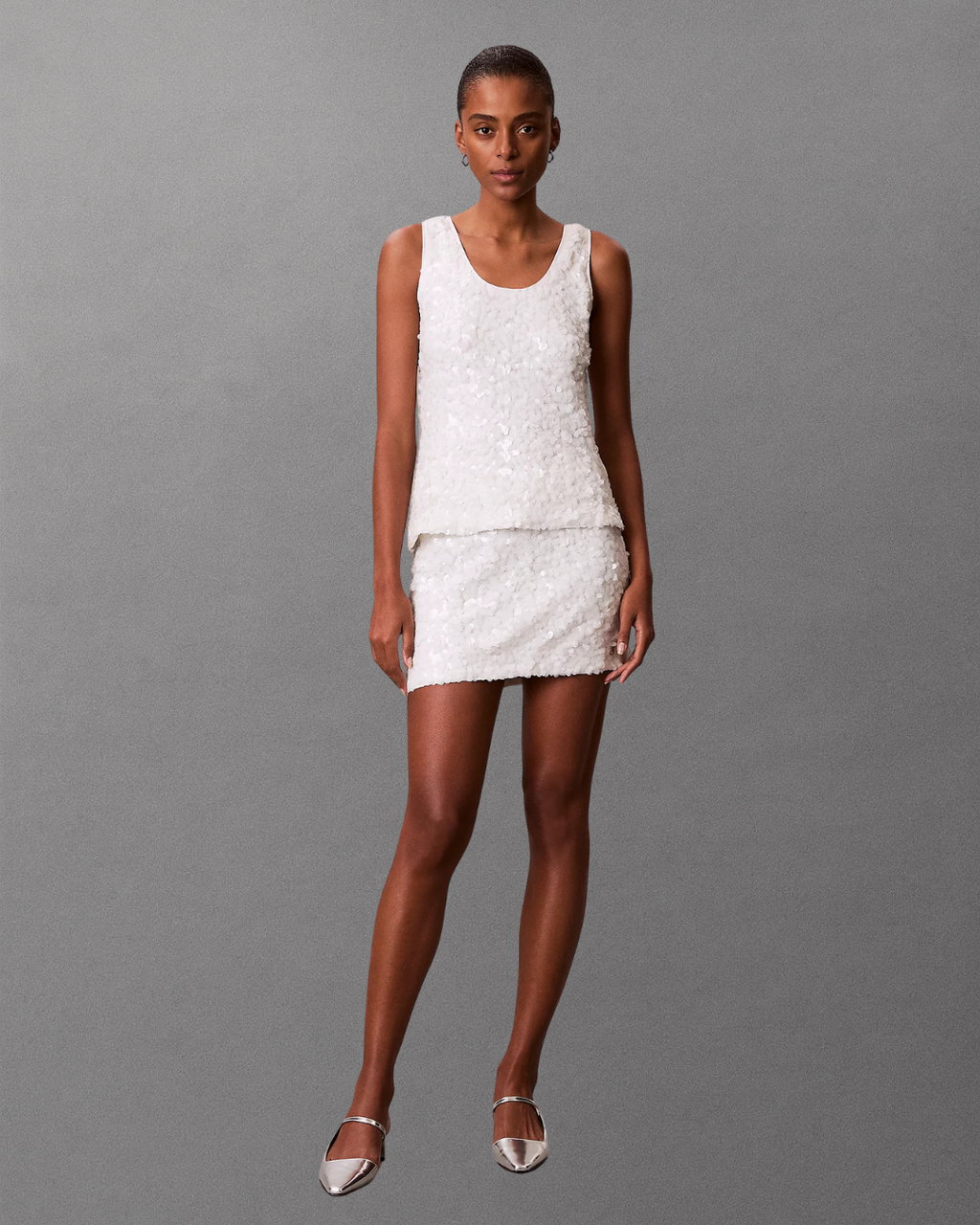 Cavin Klein Jeans - Sequin Mini Skirt - Bianco
