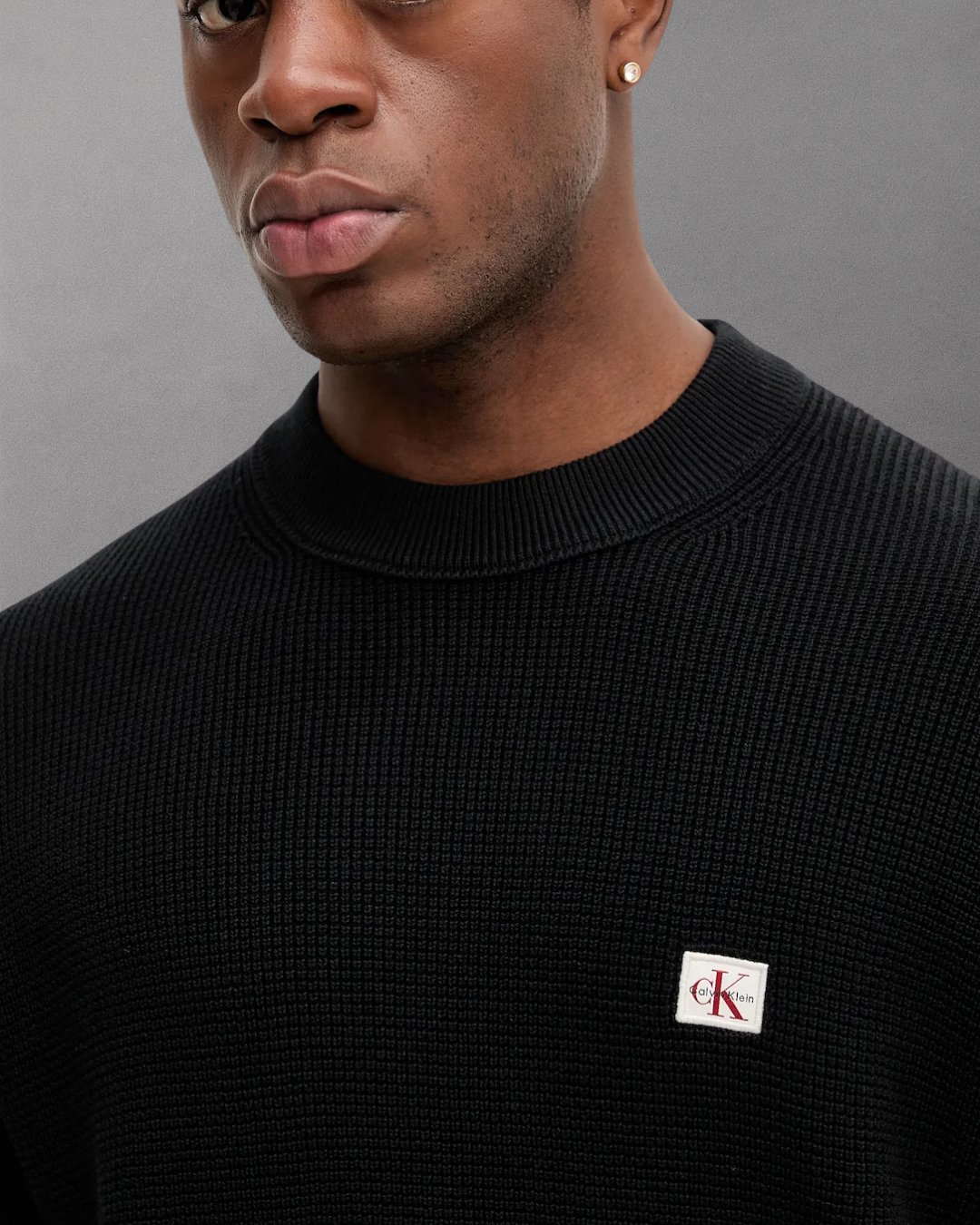 Calvin Klein Jeans - Cotton Waffle Crewneck Sweater - Nero