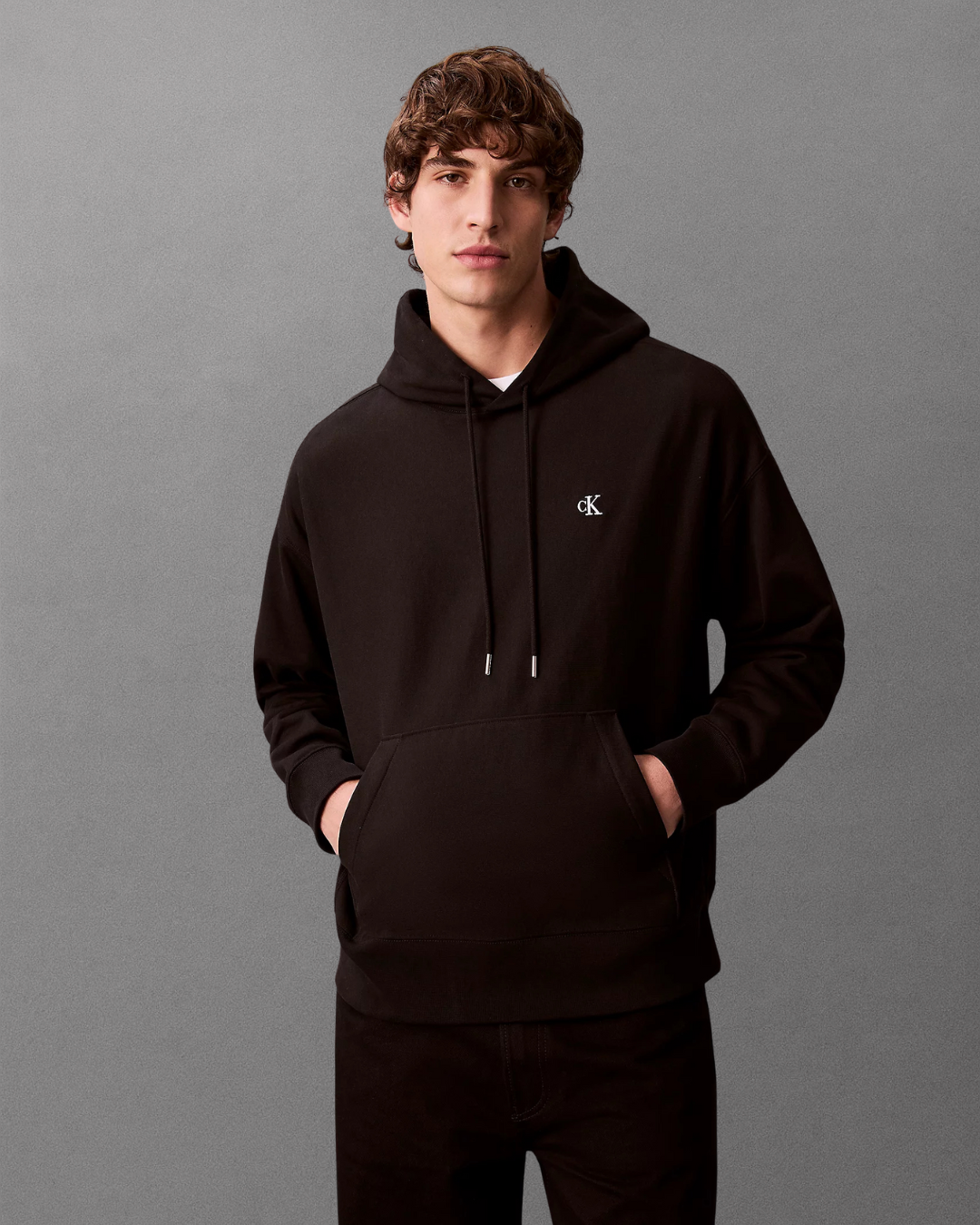 Cavin Klein Jeans - Premium Terry Monogram Hoodie - Nero