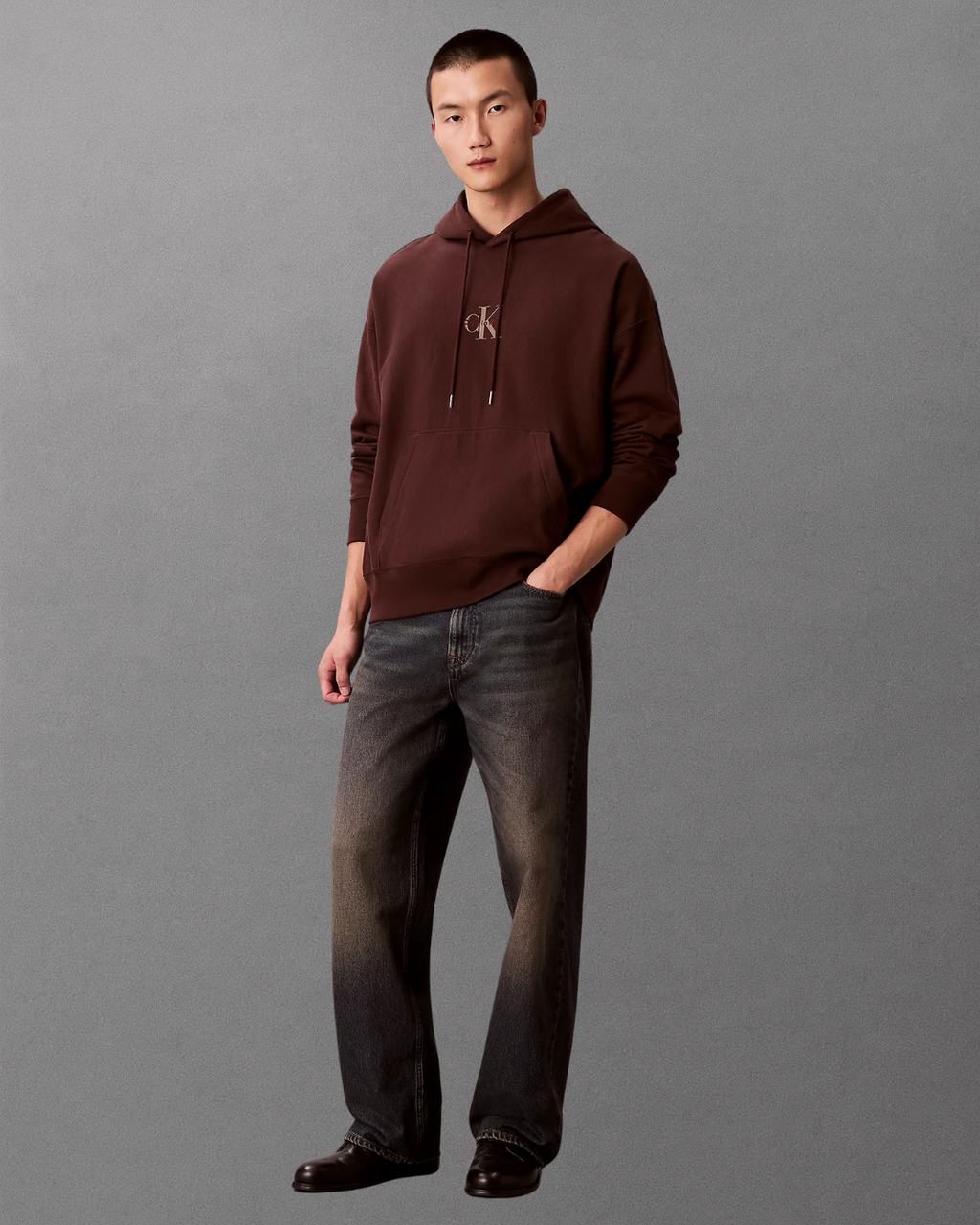 Cavin Klein Jeans - Premium Terry Micro Monologo Hoodie - Moro