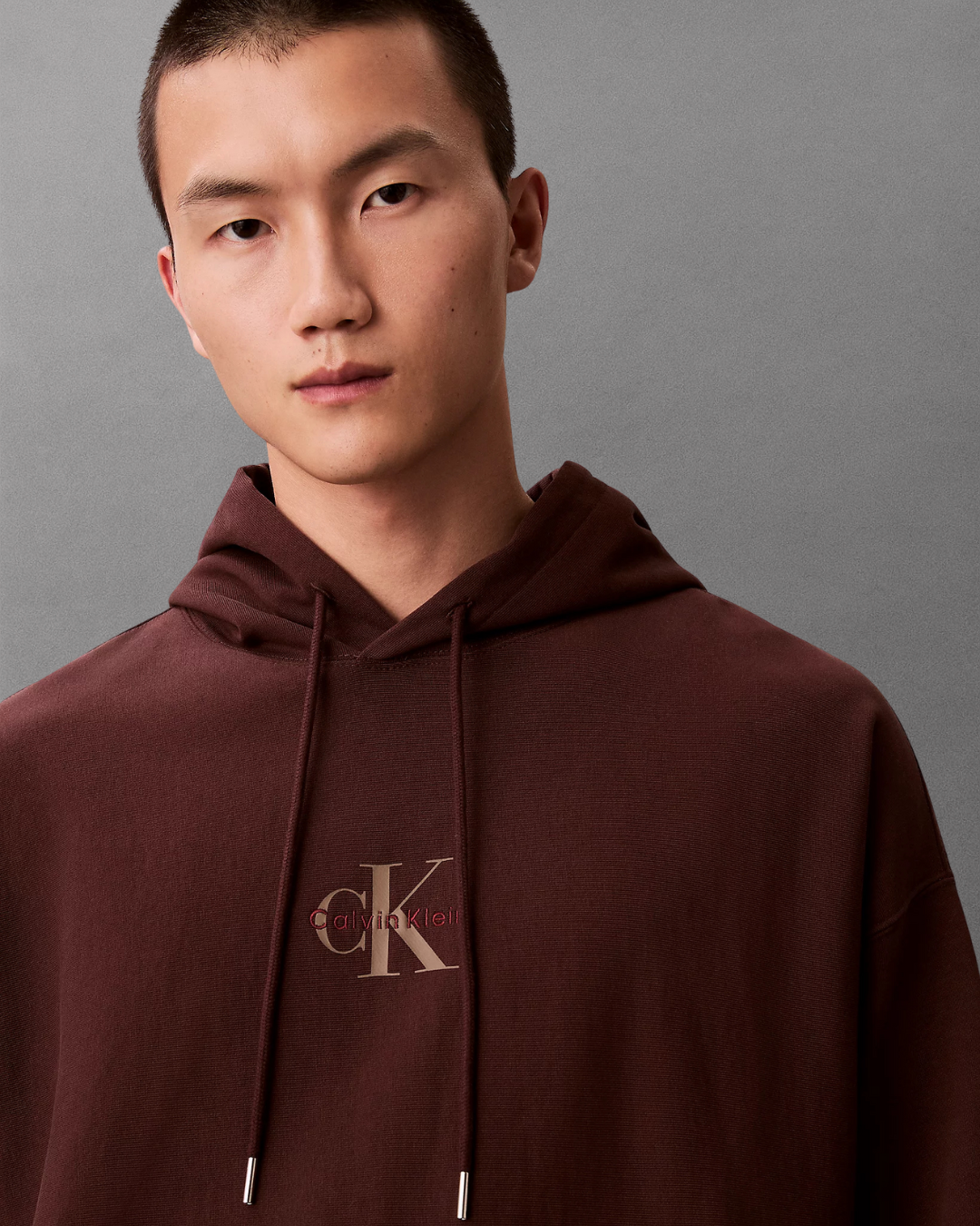 Cavin Klein Jeans - Premium Terry Micro Monologo Hoodie - Moro