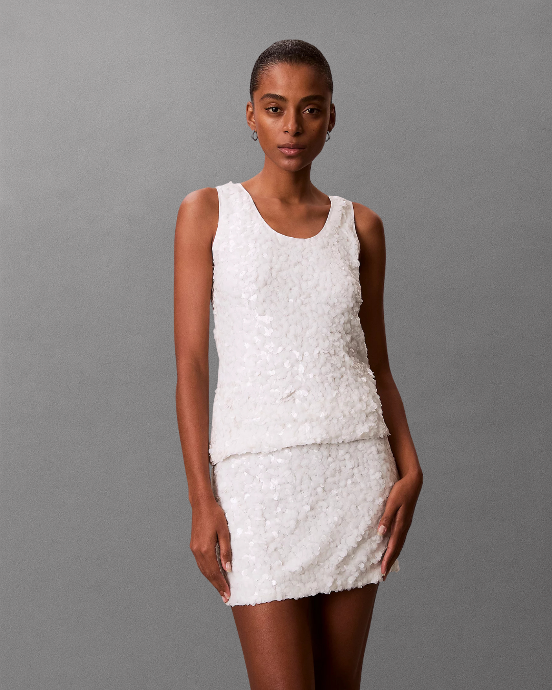 Cavin Klein Jeans - Sequin Cami Top - Bianco