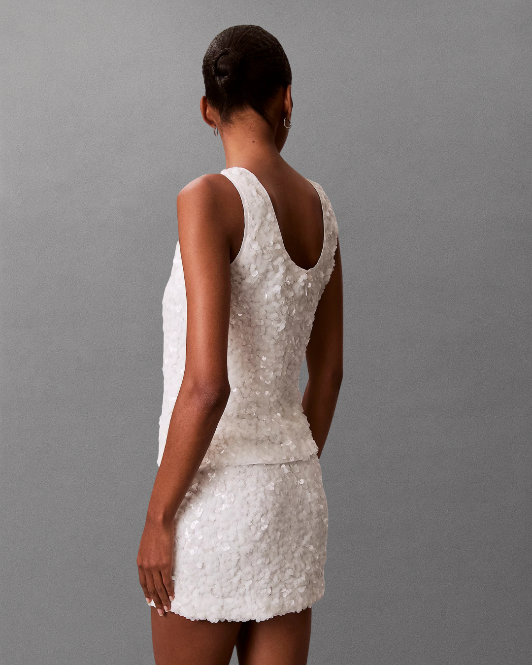 Cavin Klein Jeans - Sequin Cami Top - Bianco