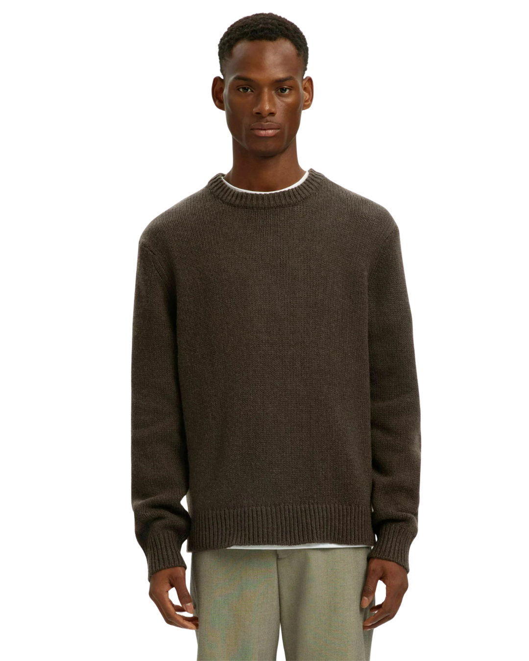 Selected Homme - Slhcody LS Knit Relaxed Crew Neck Noos - Moro