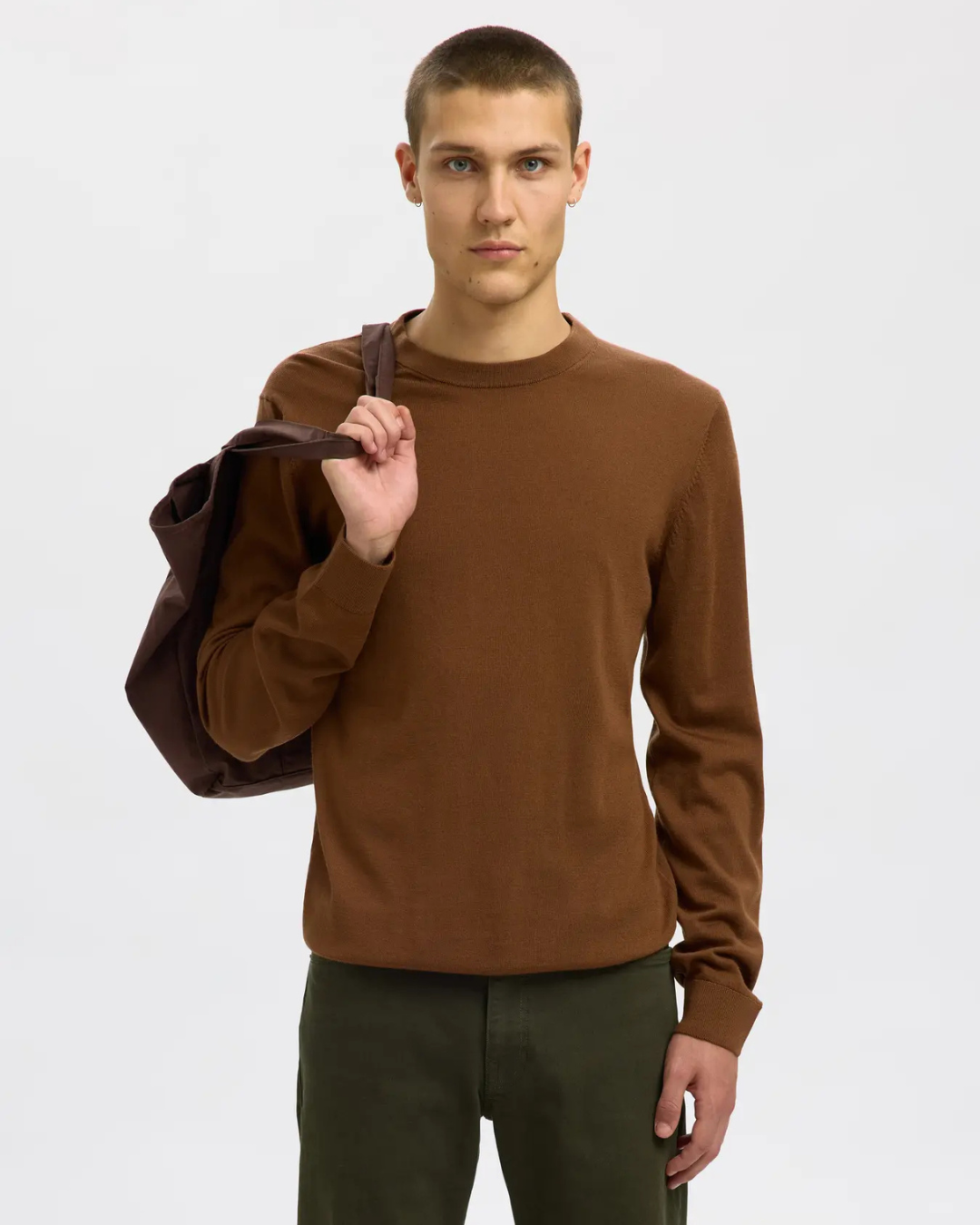 Selected Homme - Slhtray LS Knit Merino Crew Neck Noos - Soft Silt