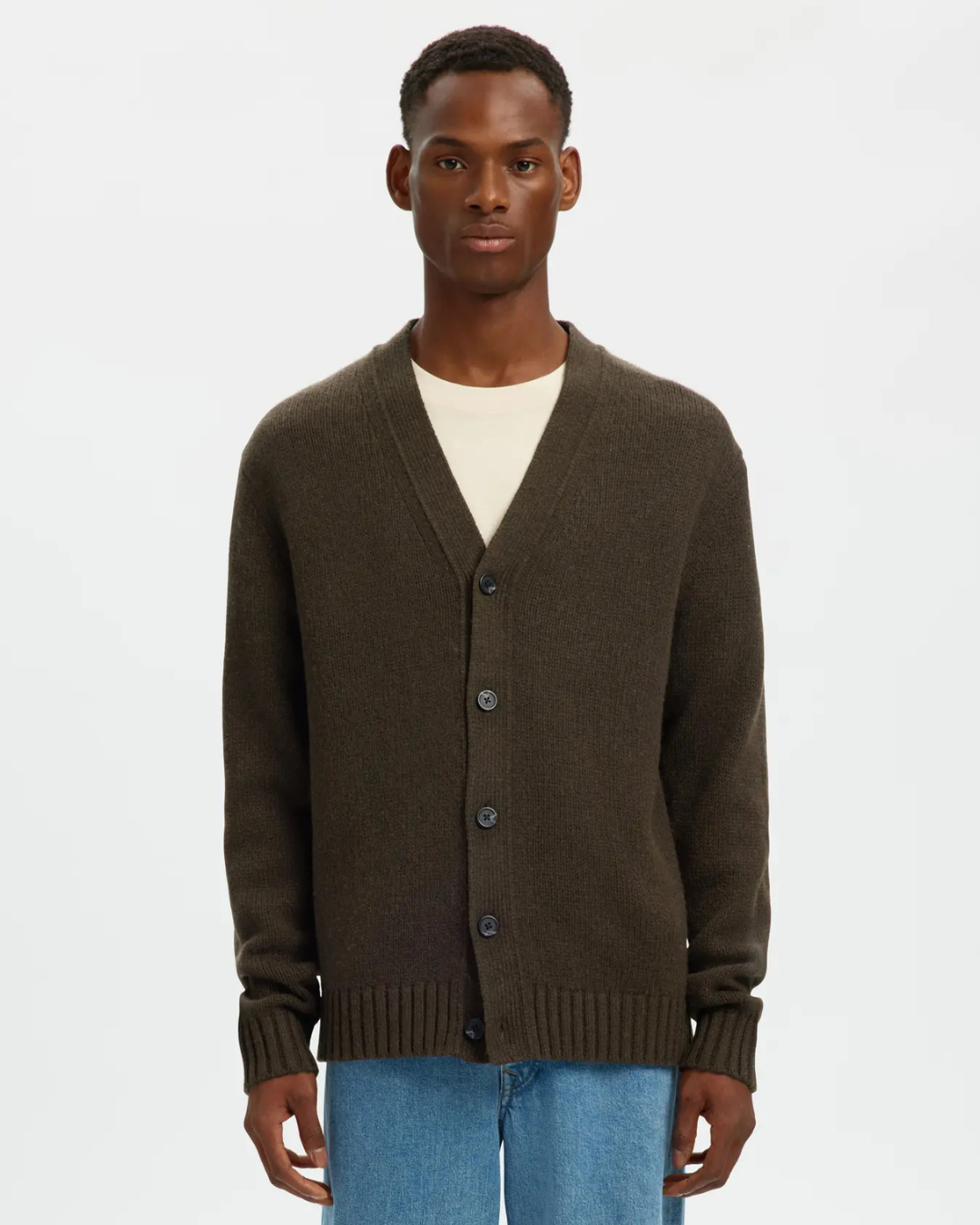 Selected Homme - Slhcody LS Knit Relaxed Cardigan - Denitasse