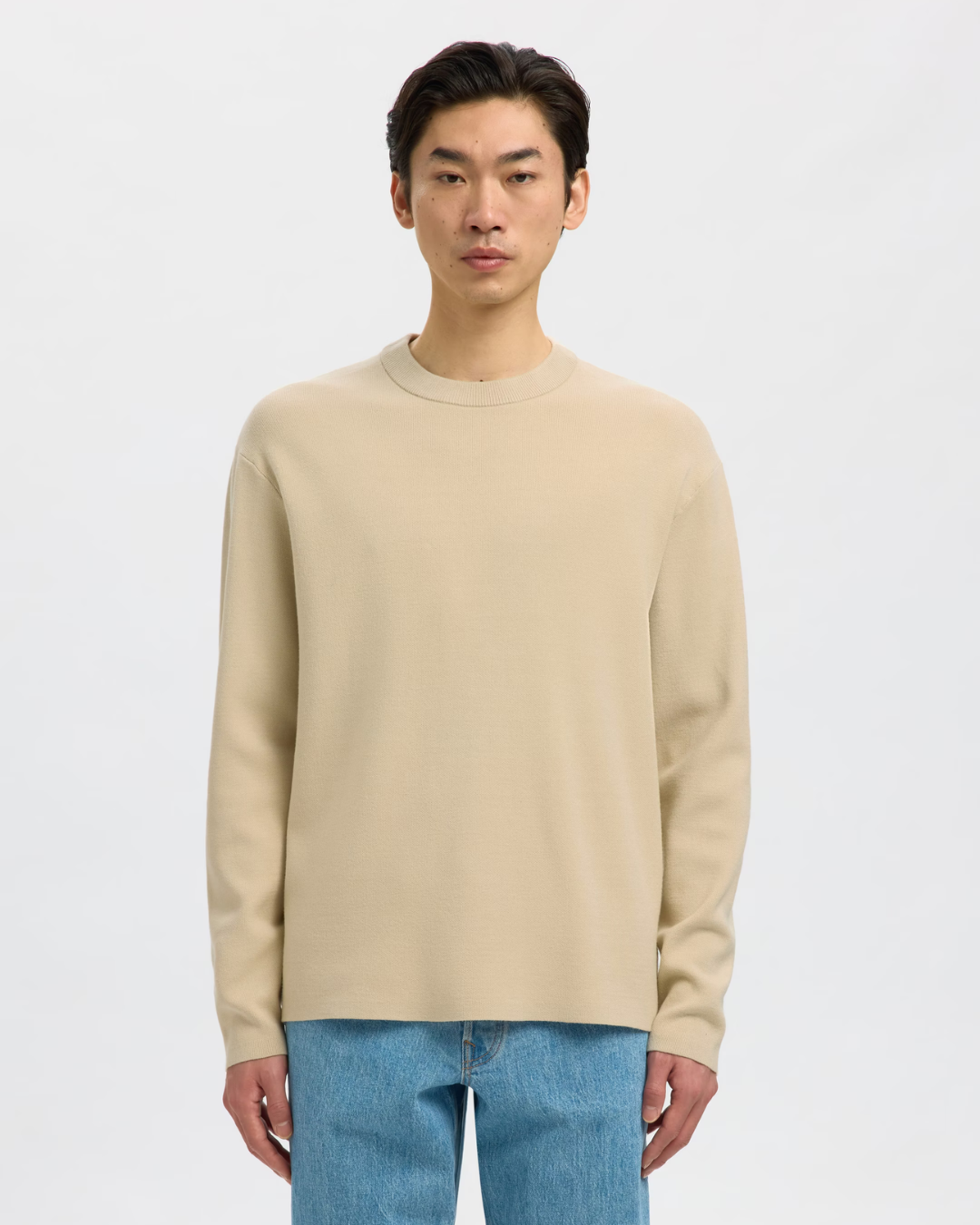 Selected Homme - Slhteller FN Relaxed Crew Neck - Beige