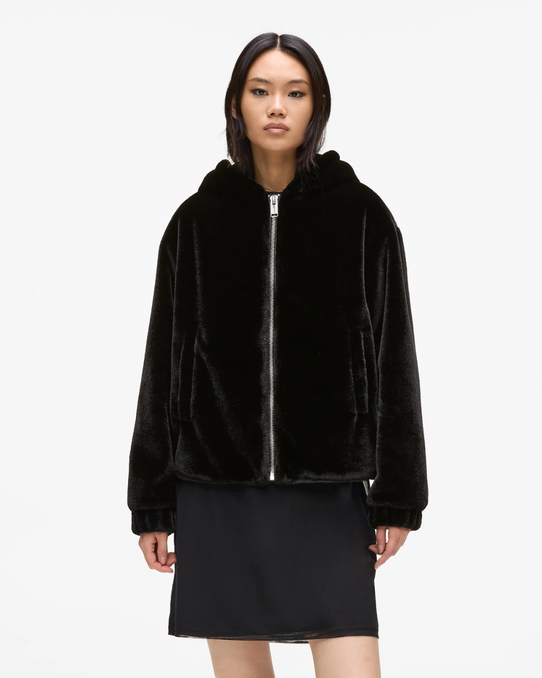 Karl Lagerfeld Jeans -  Klj Faux Fur Jacket - Nero