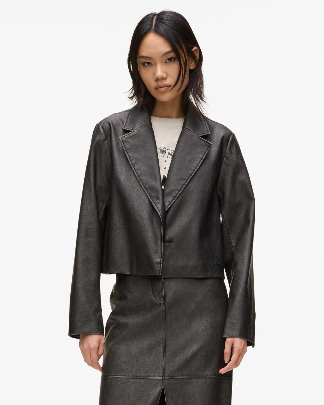Karl Lagerfeld Jeans - Klj Distressed PU Blazer - Nero