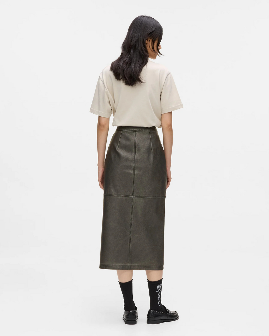 Karl Lagerfeld Jeans - Klj Distressed PU Skirt - Nero