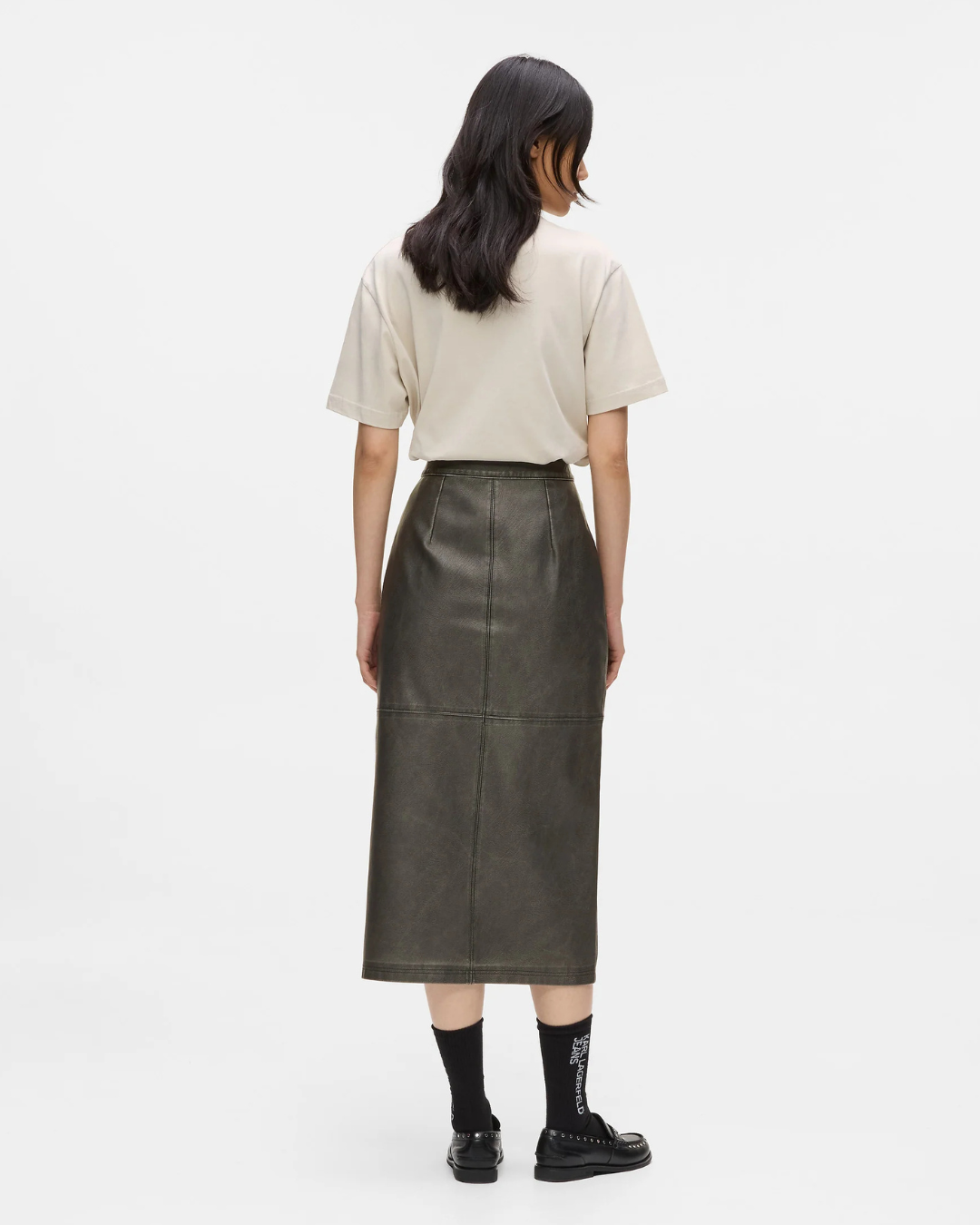 Karl Lagerfeld Jeans - Klj Distressed PU Skirt - Nero