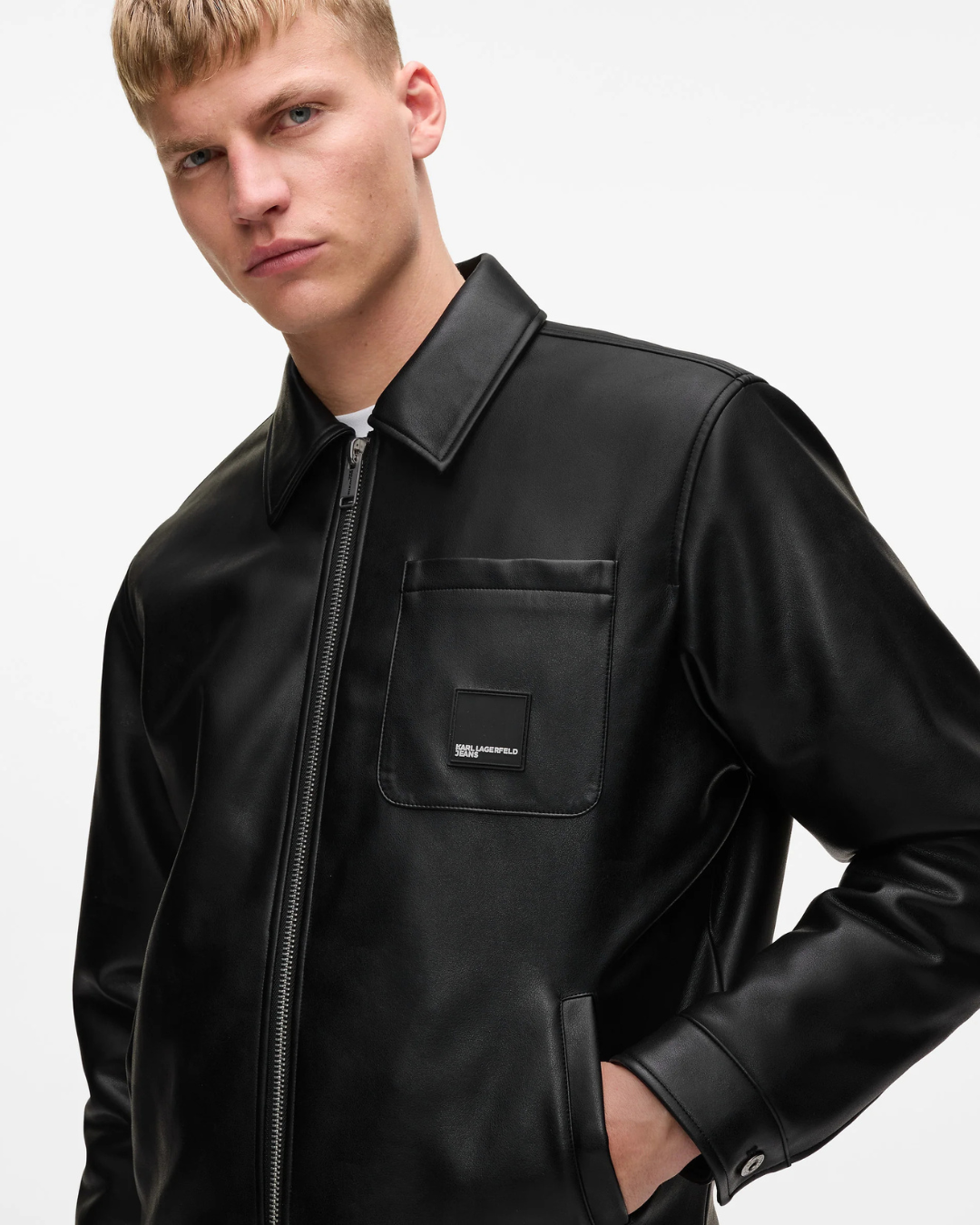 Karl Lagerfeld Jeans - Klj Faux Leather Jacket - Nero