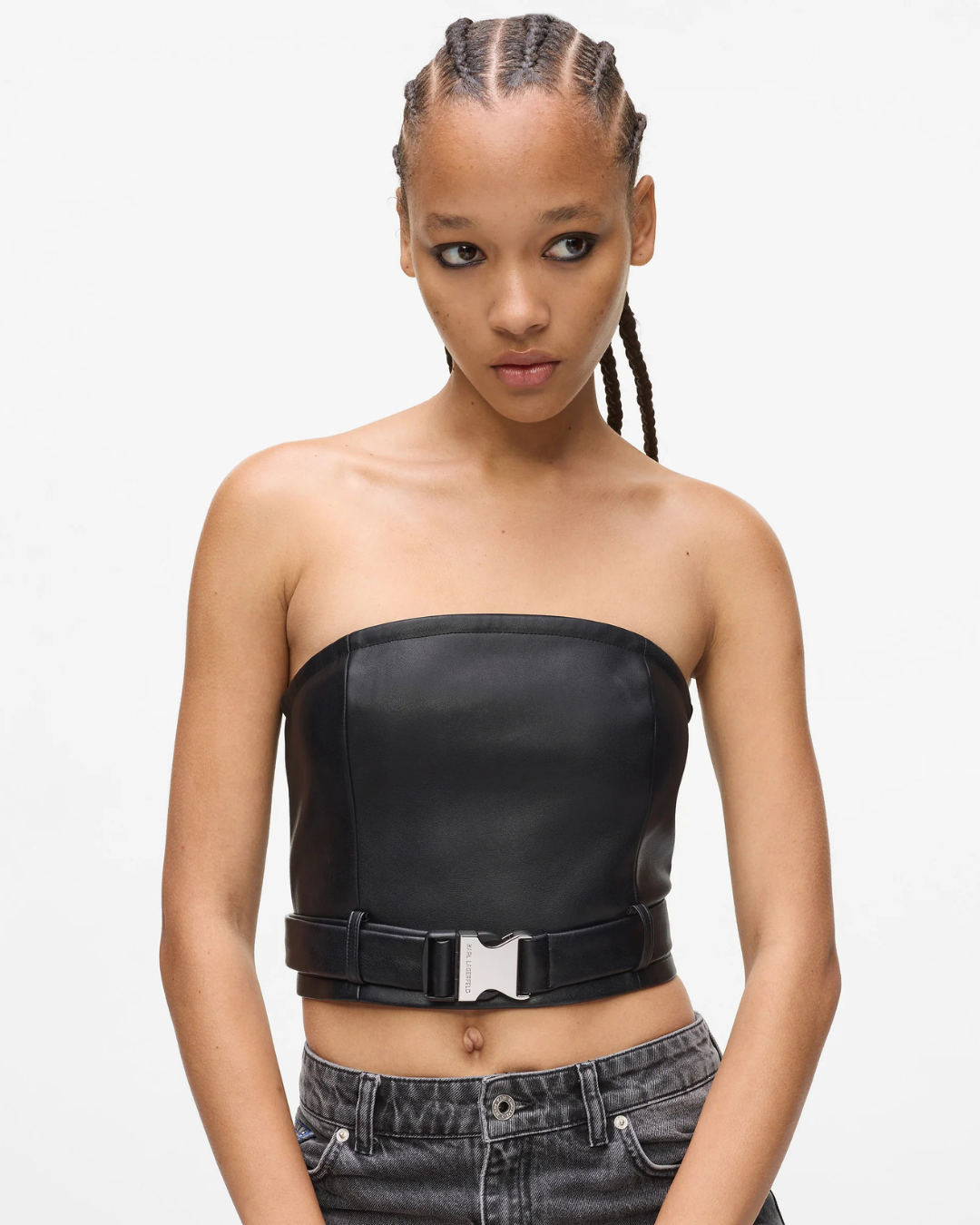 Karl Lagerfeld Jeans - Klj Faux Leather Top - Nero