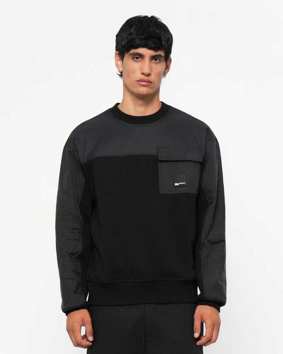 Karl Lagerfeld Jeans - Klj Relaxed Mixed Sweat - Nero