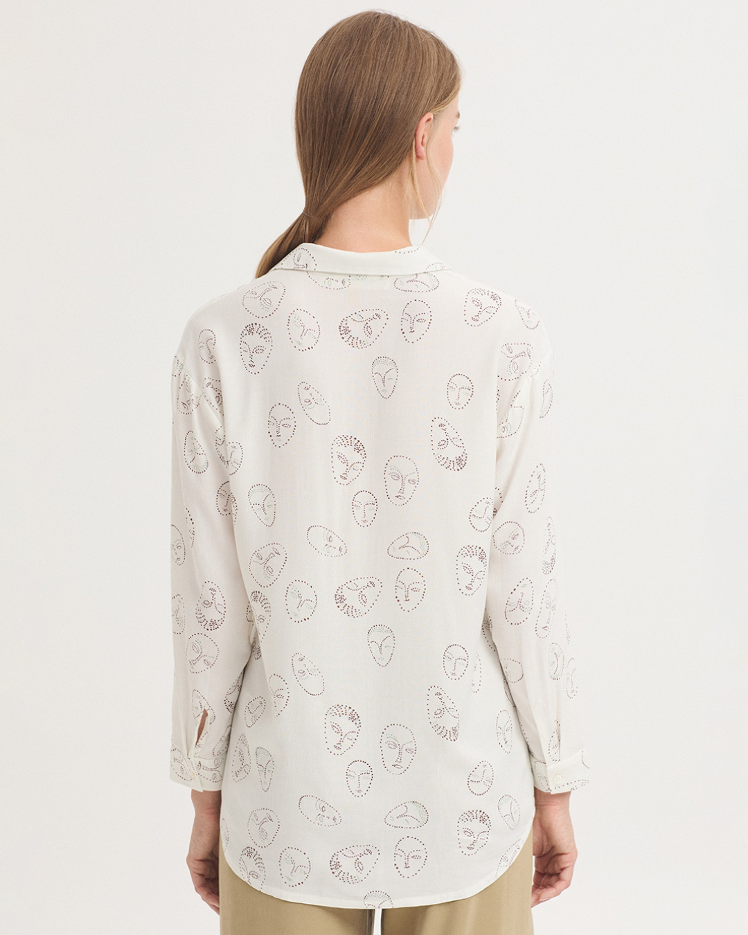 Nice Things - "Faces Print" Basic Shirt #93 - Ecru