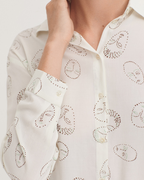 Nice Things - "Faces Print" Basic Shirt #93 - Ecru
