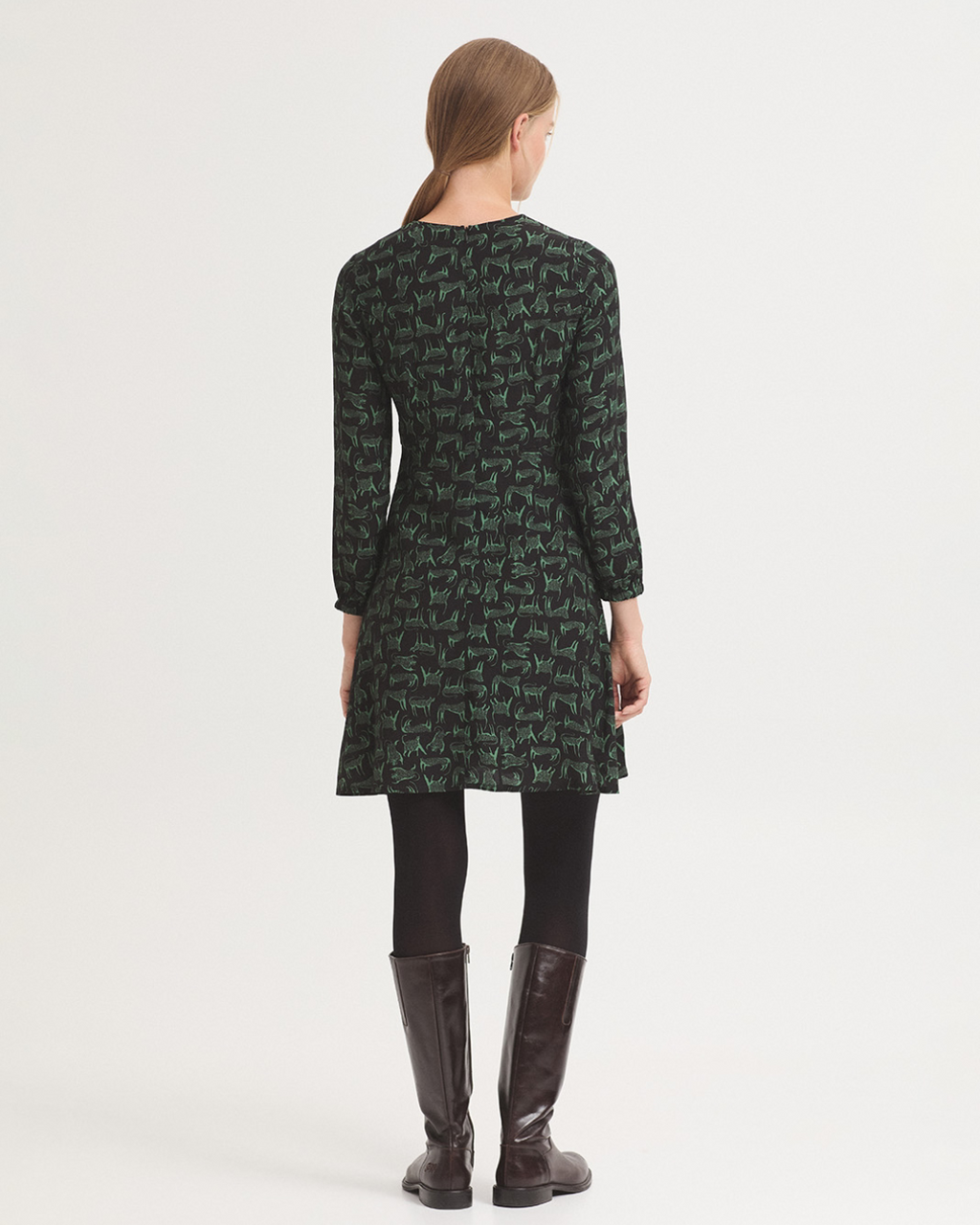 Nice Things - "Feline Print" Dress - Nero e Verde