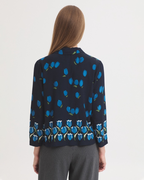 Nice Things - "Tulips Panneau Print" Shirt - Blu